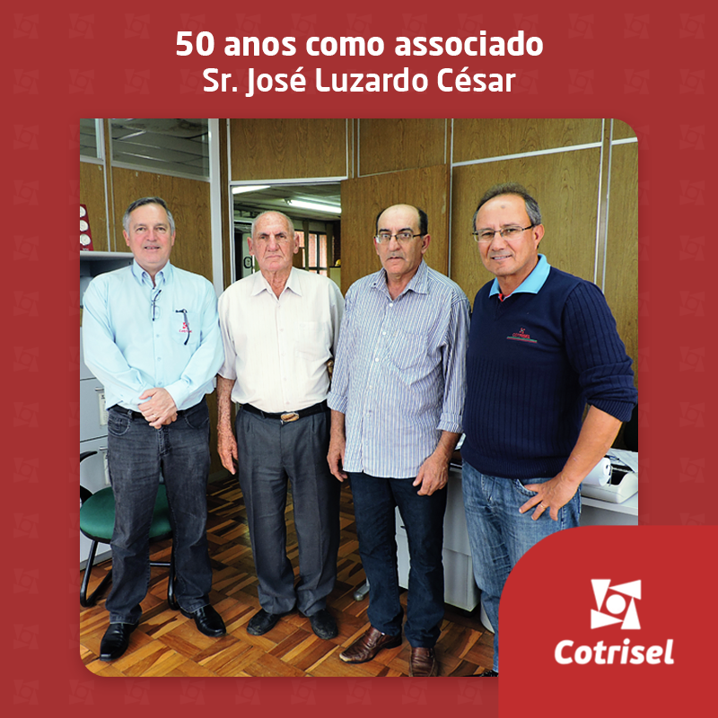 José Luzardo César completa 50 anos como associado da Cotrisel
